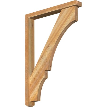 Ekena Millwork Balboa Craftsman Rough Sawn Bracket w/ Offset Brace, Western Red Cedar, 4"W x 30"D x 42"H BKT0402X30X42BOA04RWR
